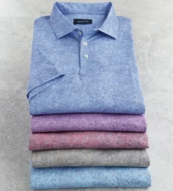 Bugatchi Melange Short Sleeve Polo Shirt