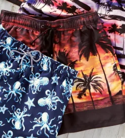 Bugatchi Sunset Palm Swim Trunks