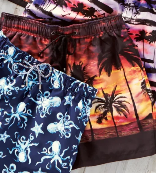 Bugatchi Sunset Palm Swim Trunks