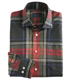 Calder Carmel Christmas Plaid Long Sleeve Sport Shirt