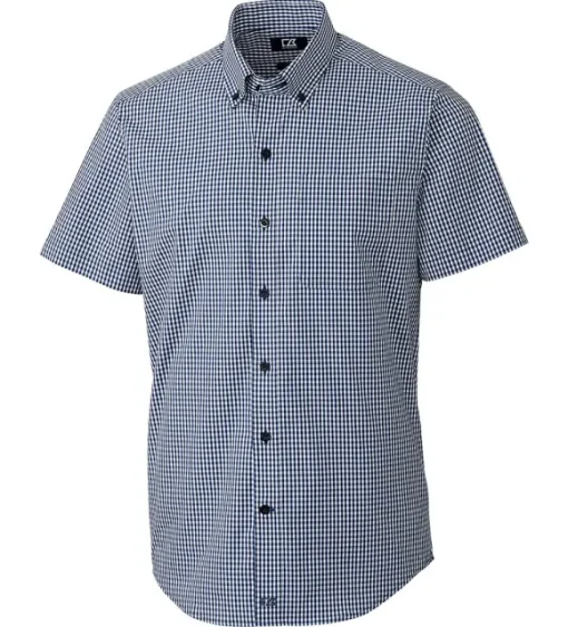 Cutter & Buck Anchor Short Sleeve Stretch Gingham Sport Shirt