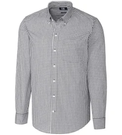 Cutter & Buck Tailored Fit Stretch Gingham Long Sleeve Sport Shirt
