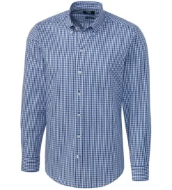 Cutter & Buck Tailored Fit Stretch Gingham Long Sleeve Sport Shirt