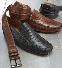 Mezlan Rollini Genuine Ostrich Belt