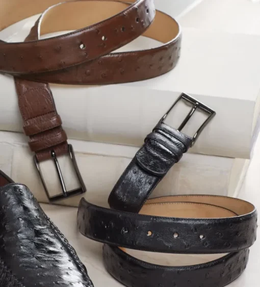 Mezlan Rollini Genuine Ostrich Belt