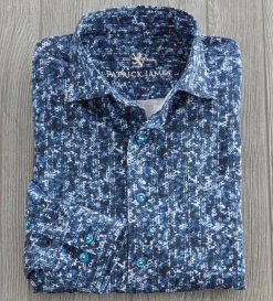 Patrick James Chain Print Long Sleeve Sport Shirt