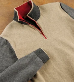 Patrick James Colorblock Quarter Zip Sweater