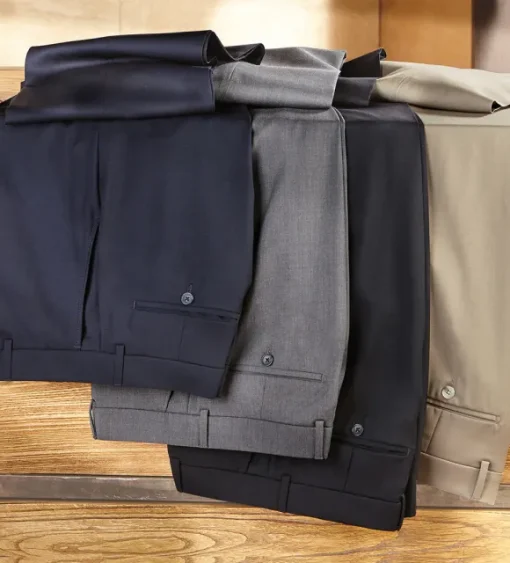 Patrick James Gabardine Flat-Front Slacks