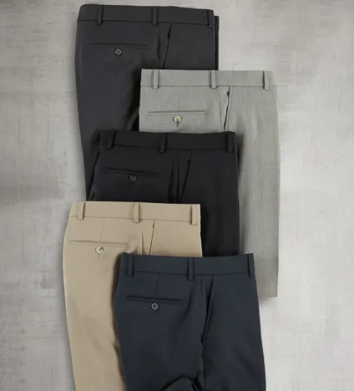 Patrick James Gabardine Flat-Front Slacks