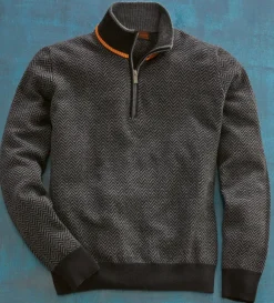 Patrick James Herringbone Jacquard Sweater