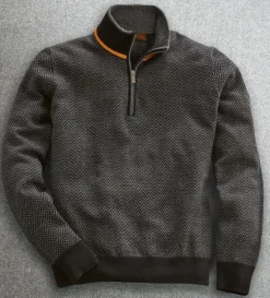 Patrick James Herringbone Jacquard Sweater