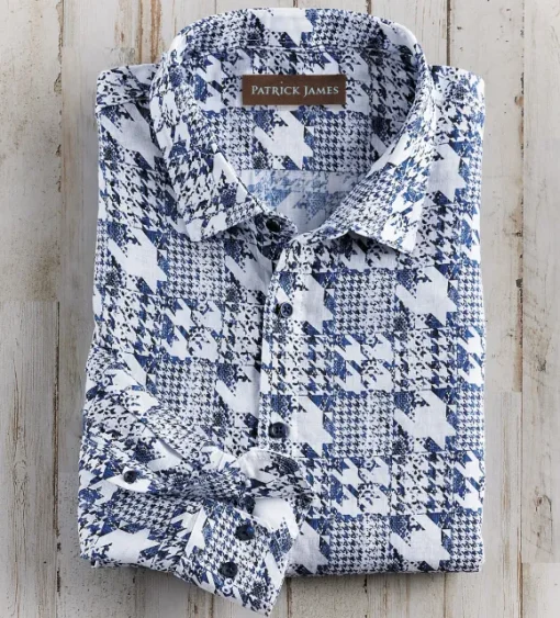 Patrick James Houndstooth Long Sleeve Shirt