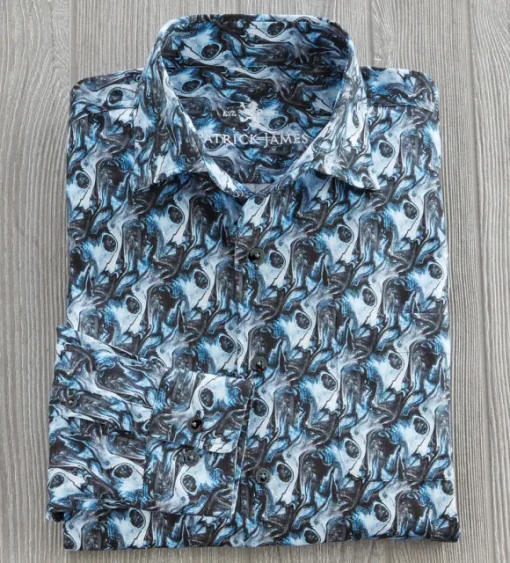 Patrick James Ink Print Long Sleeve Sport Shirt
