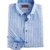 Patrick James Long Sleeve Linen Stripe Shirt