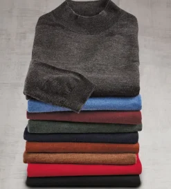 Patrick James Merino Wool Mock Neck Sweater
