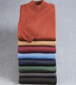 Patrick James Merino Wool Mock Neck Sweater