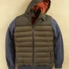 Patrick James Mixed Media Hooded Quilted Jacket