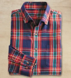 Patrick James Plaid Flannel Long Sleeve Sport Shirt