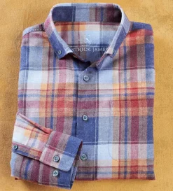 Patrick James Plaid Flannel Long Sleeve Sport Shirt