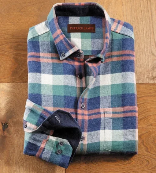 Patrick James Plaid Long Sleeve Flannel Shirt