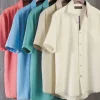 Patrick James Solid Cotton Short Sleeve Shirt