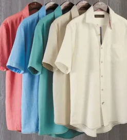 Patrick James Solid Cotton Short Sleeve Shirt