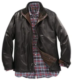 Remy Leather Three-Quarter Length Jacket