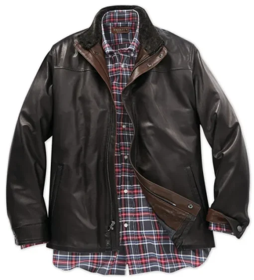 Remy Leather Three-Quarter Length Jacket
