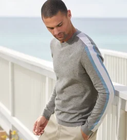 Reserve Stripe Sleeve Crewneck Sweater