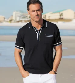 Reserve Sweater Knit Short Sleeve Polo
