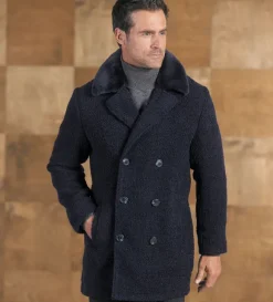 Robert Comstock Boucle Three-Quarter Length Coat