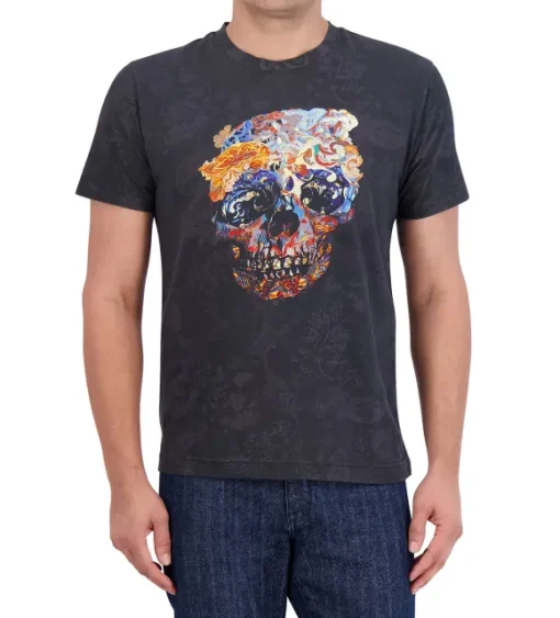 Robert Graham Short Sleeve Skull Scrolls Tee