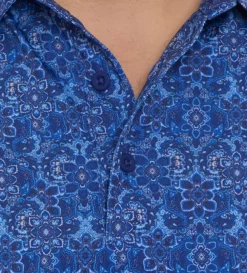 Robert Graham Short Sleeve Medallion Tiles Polo