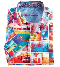 Robert Graham The Getaway Photos Short Sleeve Sport Shirt