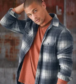 True Grit Lumber Plaid Sweater-Knit Shirt