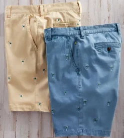 True Grit Martini Island Embroidered Shorts