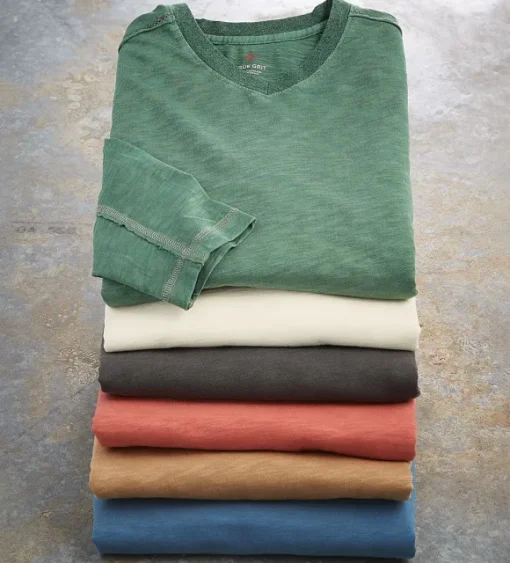 True Grit Venice Slub-Knit V-Neck