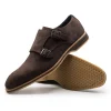 Zelli Leggera Sueded Goatskin Double Monk Strap Shoe