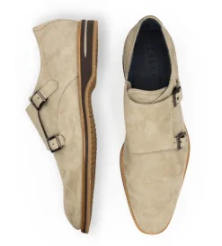 Zelli Leggera Sueded Goatskin Double Monk Strap Shoe