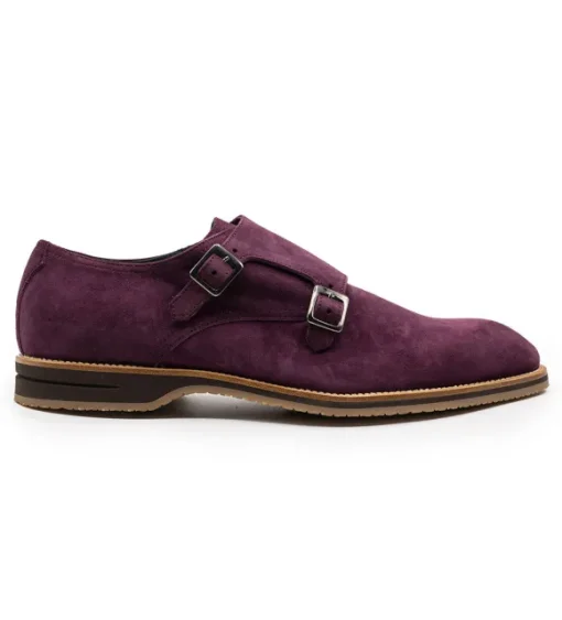 Zelli Leggera Sueded Goatskin Double Monk Strap Shoe
