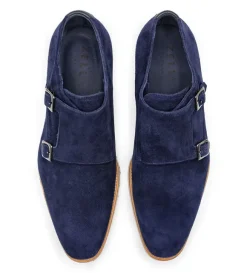 Zelli Leggera Sueded Goatskin Double Monk Strap Shoe