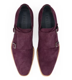 Zelli Leggera Sueded Goatskin Double Monk Strap Shoe