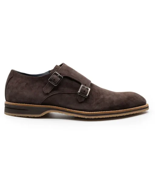 Zelli Leggera Sueded Goatskin Double Monk Strap Shoe