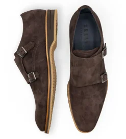 Zelli Leggera Sueded Goatskin Double Monk Strap Shoe