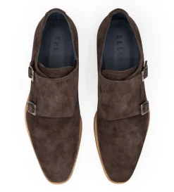 Zelli Leggera Sueded Goatskin Double Monk Strap Shoe
