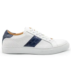 Zelli Olympias Crocodile Trim Calfskin Sneaker