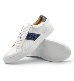 Zelli Olympias Crocodile Trim Calfskin Sneaker