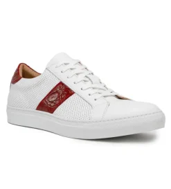 Zelli Olympias Crocodile Trim Calfskin Sneaker