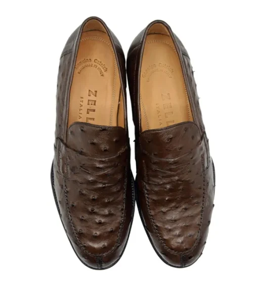 Zelli Roma Genuine Ostrich Quill Slip-On Loafer